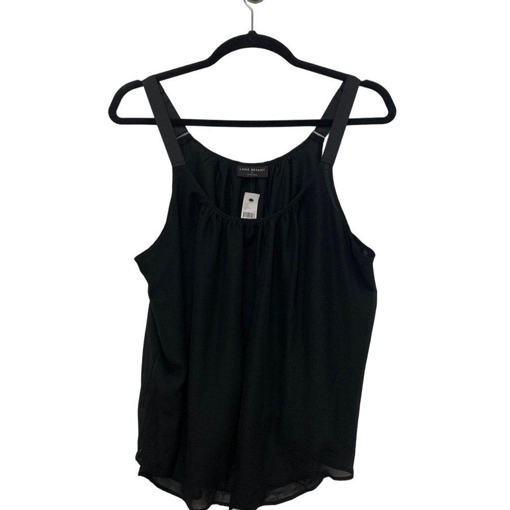 NWT Lane Bryant Women's Tank Blouse black size 6 adjustable strap